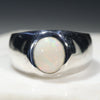 Natural Australian White Opal Mens Silver Ring -Size 11 Code-SM96