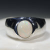 Natural Australian White Opal Mens Silver Ring -Size 11 Code-SM96