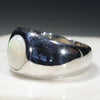 Natural Australian White Opal Mens Silver Ring -Size 11 Code-SM96