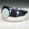 Natural Solid White Opal- Sterling Silver
