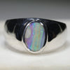 natural Australian Solid Boulder Opal Men's Ring