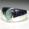 Natural Boulder Opal Mens Silver Ring -Size 8.5 Code-SM92