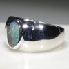 Natural Boulder Opal Mens Silver Ring -Size 8.5 Code-SM92
