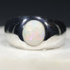 Natural Australian White Opal Mens Silver Ring -Size 10.5 Code-SM91
