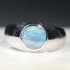 Natural Boulder Opal Silver Mens Ring