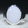 White Opal Sterling Silver Mens Ring