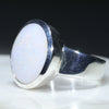 Natural White Boulder Opal Mens Silver Ring -Size 9 Code-RS93