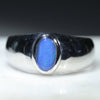Solid Boulder Opal Silver Mens Ring