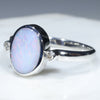 Sterling Silver Solid Boulder Opal- Natural Diamonds