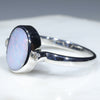 Australian Solid Boulder Opal and Diamond Silver Ring - Size 8 Code - RS73