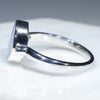 Australian Solid Boulder Opal and Diamond Silver Ring - Size 8 Code - RS73