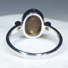 Australian Solid Boulder Opal and Diamond Silver Ring - Size 8 Code - RS73
