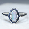 Natural Australian Solid Boulder Opal Silver Ring