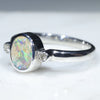 Sterling Silver - Boulder Opal- Natural Diamonds