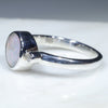 Australian Solid Boulder Opal and Diamond Silver Ring - Size 6.25 Code - RS64