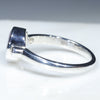 Australian Solid Boulder Opal and Diamond Silver Ring - Size 6.25 Code - RS64