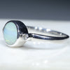 Australian Solid Boulder Opal and Diamond Silver Ring - Size 7.5 Code - RS82