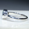 Australian Solid Boulder Opal and Diamond Silver Ring - Size 7.5 Code - RS82