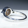 Australian Solid Boulder Opal and Diamond Silver Ring - Size 7.5 Code - RS82
