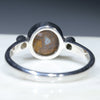 Australian Solid Boulder Opal and Diamond Silver Ring - Size 7.5 Code - RS82