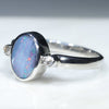 Australian Solid Boulder Opal and Diamond Silver Ring - Size 6.5 Code - RS44