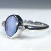 Solid Boulder Opal- Sterling Silver- Natural Diamonds