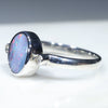 Australian Solid Boulder Opal and Diamond Silver Ring - Size 6.5 Code - RS44