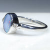 Australian Solid Boulder Opal and Diamond Silver Ring - Size 6.5 Code - RS44