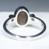 Australian Solid Boulder Opal and Diamond Silver Ring - Size 6.5 Code - RS44
