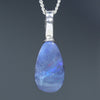 Natural Australian Solid Boulder Opal Silver Pendant