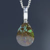 Natural Australian Matrix Opal Silver Pendant