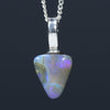 Natural Australian Boulder Opal Silver Pendant