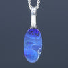 Natural Australian Boulder Opal Silver Pendant