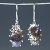 Natural Australian Solid Boulder Opal Matrix Silver Earrings