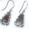 Silver Solid Opal Earrings Rear View
