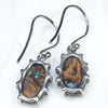 Silver Solid Opal Earrings Rear View