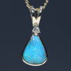 10k Gold Natural Boulder Opal Pendant with Diamond