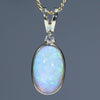 Queensland Crystal Opal 10k Gold Pendant with Natural Diamond