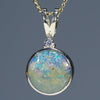 10k Gold Natural Boulder Opal Pendant with Diamond