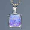 10k Gold and Natural Boulder Opal Pendant with Natural Diamond