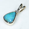 10k Gold- Solid Boulder Opal- Natural Diamond