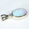 Natural Australian Crystal  Opal and Diamond Gold Pendant (11.5mm x 7mm) Code -GPA163