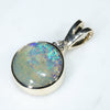 10k Gold- Solid Boulder Opal- natural Diamond