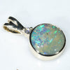 Natural Australian Boulder Opal and Diamond Gold Pendant (9mm x 9mm) Code -GPA164