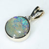 Natural Australian Boulder Opal and Diamond Gold Pendant (9mm x 9mm) Code -GPA164