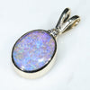 Natural Australian Boulder Opal and Diamond Gold Pendant Code -GPA162