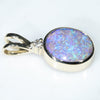 Natural Australian Boulder Opal and Diamond Gold Pendant Code -GPA162