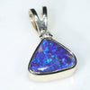 Natural Australian Boulder Opal and Diamond Gold Pendant (7.5mm x 9mm) Code -GPA160