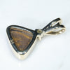 Natural Australian Boulder Opal and Diamond Gold Pendant (7.5mm x 9mm) Code -GPA160