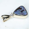 Natural Australian Boulder Opal and Diamond Gold Pendant Code -GPA166